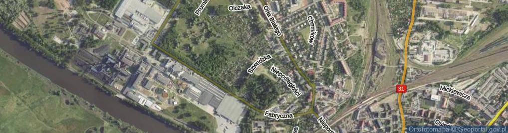 Zdjęcie satelitarne Szwedzka ul.